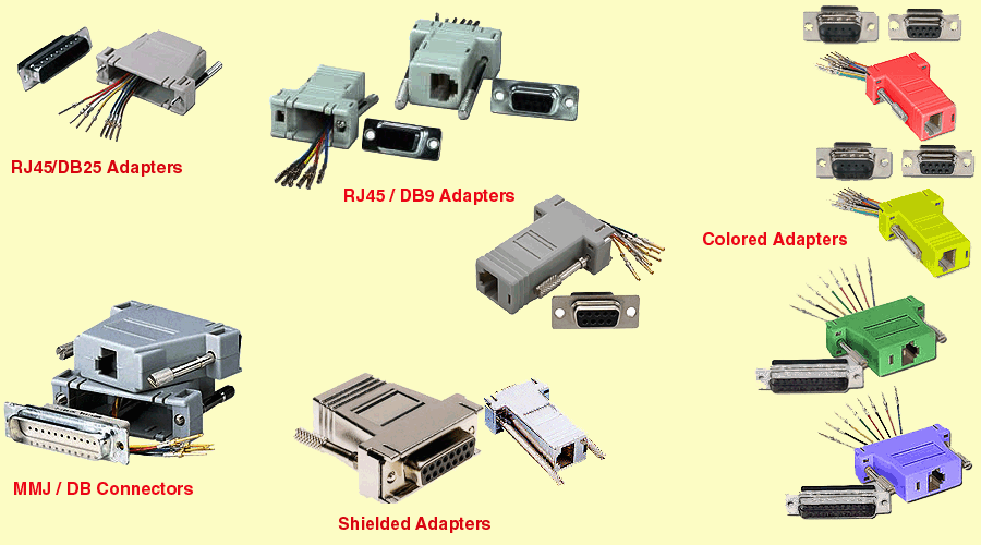Modular Adapters: RJ45, RJ11 and MMJ